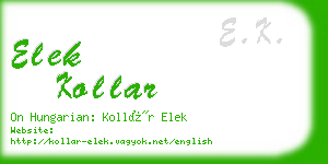 elek kollar business card